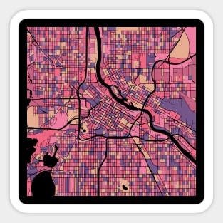 Minneapolis Map Pattern in Purple & Pink Sticker